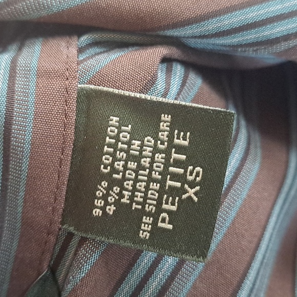 NEW Eddie Bauer Petite Wrinkle-Resistant Stretch Button Up Shirt Cotton Striped - Picture 3 of 11